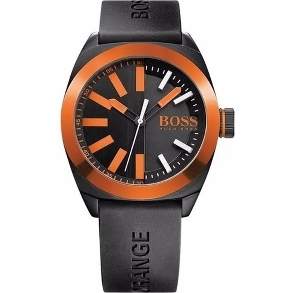 Reloj hugo boss negro con naranja top